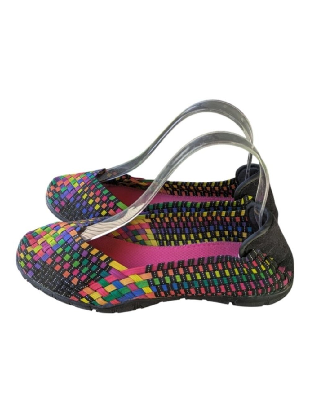 Corkys Sidewalk Slip On Comfort Shoes Woven Rainbow Flats Multicolor Size 8